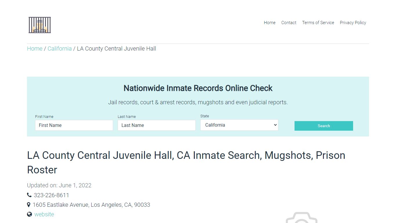 LA County Central Juvenile Hall, CA Inmate Search ...