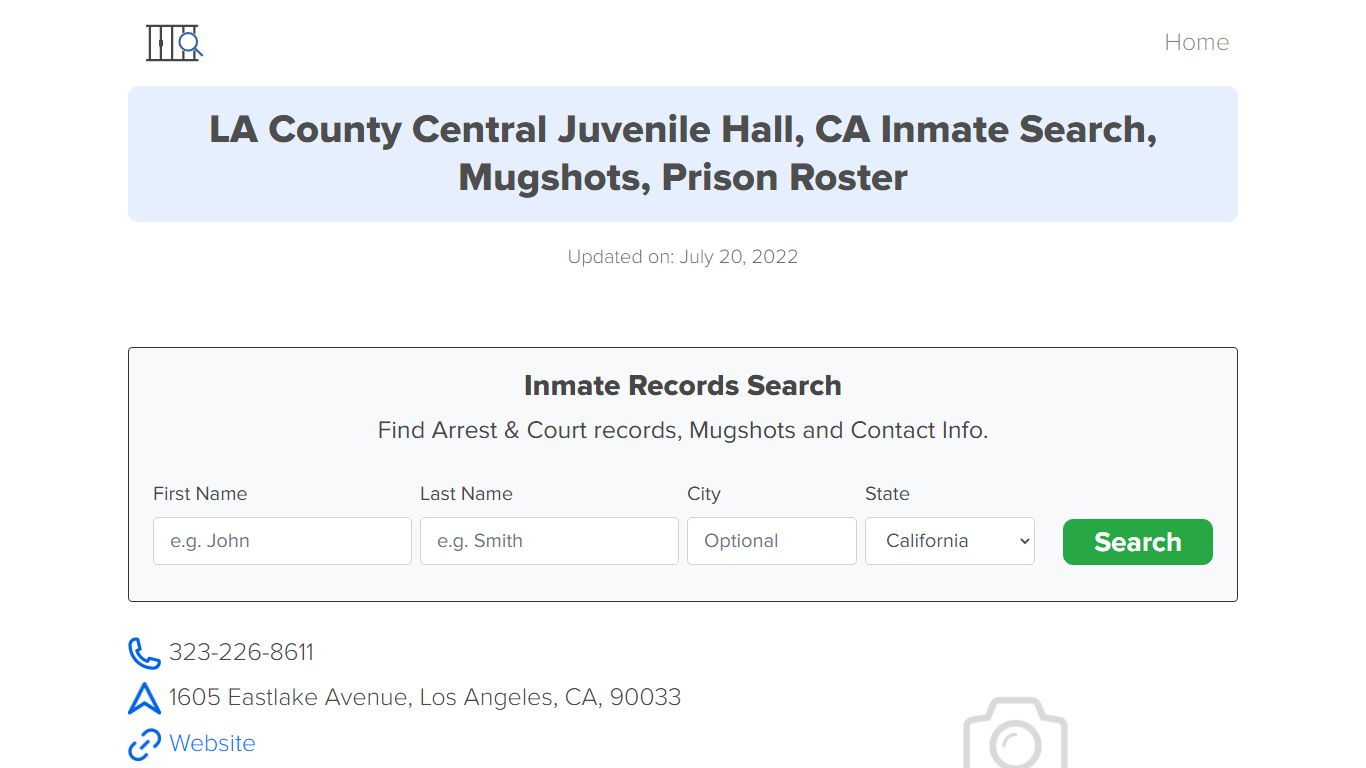 LA County Central Juvenile Hall, CA Inmate Search ...